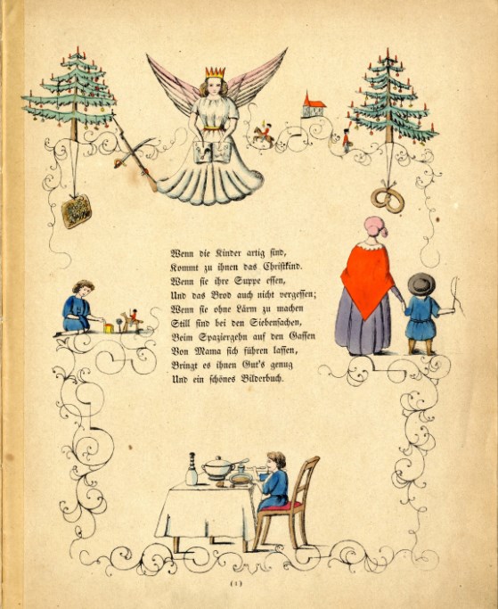 Illustration de Das Christkind, Histoires amusantes et images drôlatiques pour les enfants de 3 à 6 ans, de Heinrich Hoffman, 1845